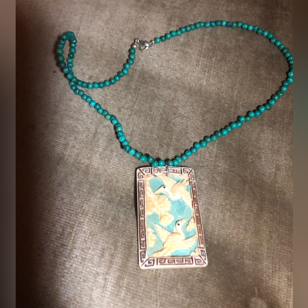 Authentic Bone & Turquoise Necklace - 872 $50 or $45 w/offer